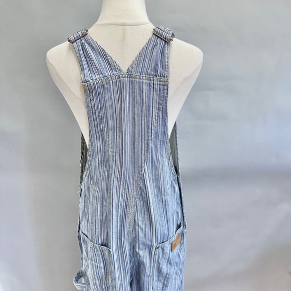 Wrangler‎ Striped Straight Leg Overalls Blue White Classic Workwear Style Medium - Picture 14 of 16